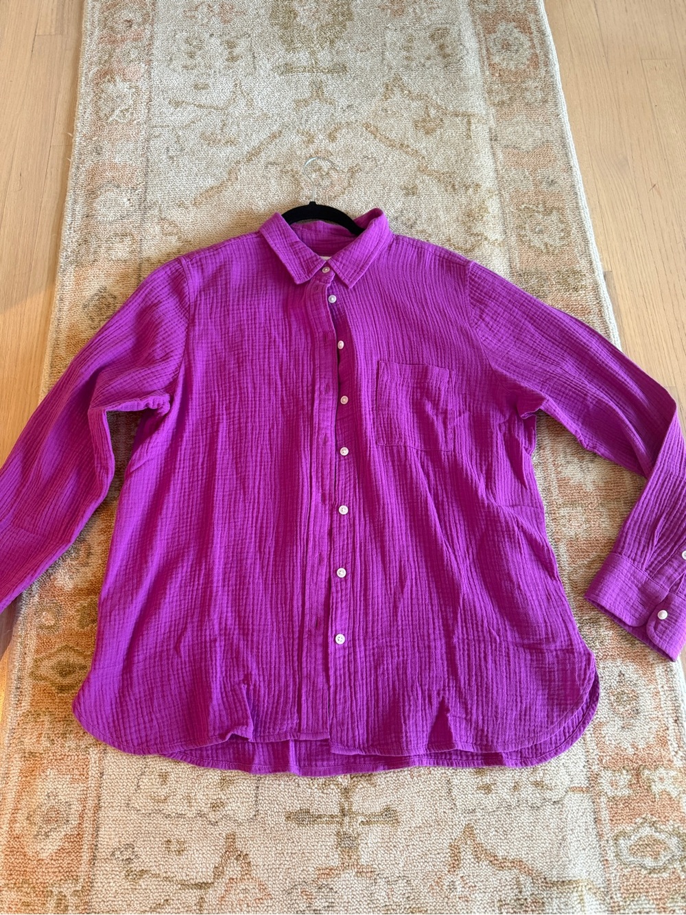 J. Crew Women's Button-Down Shirt in Bright Magenta